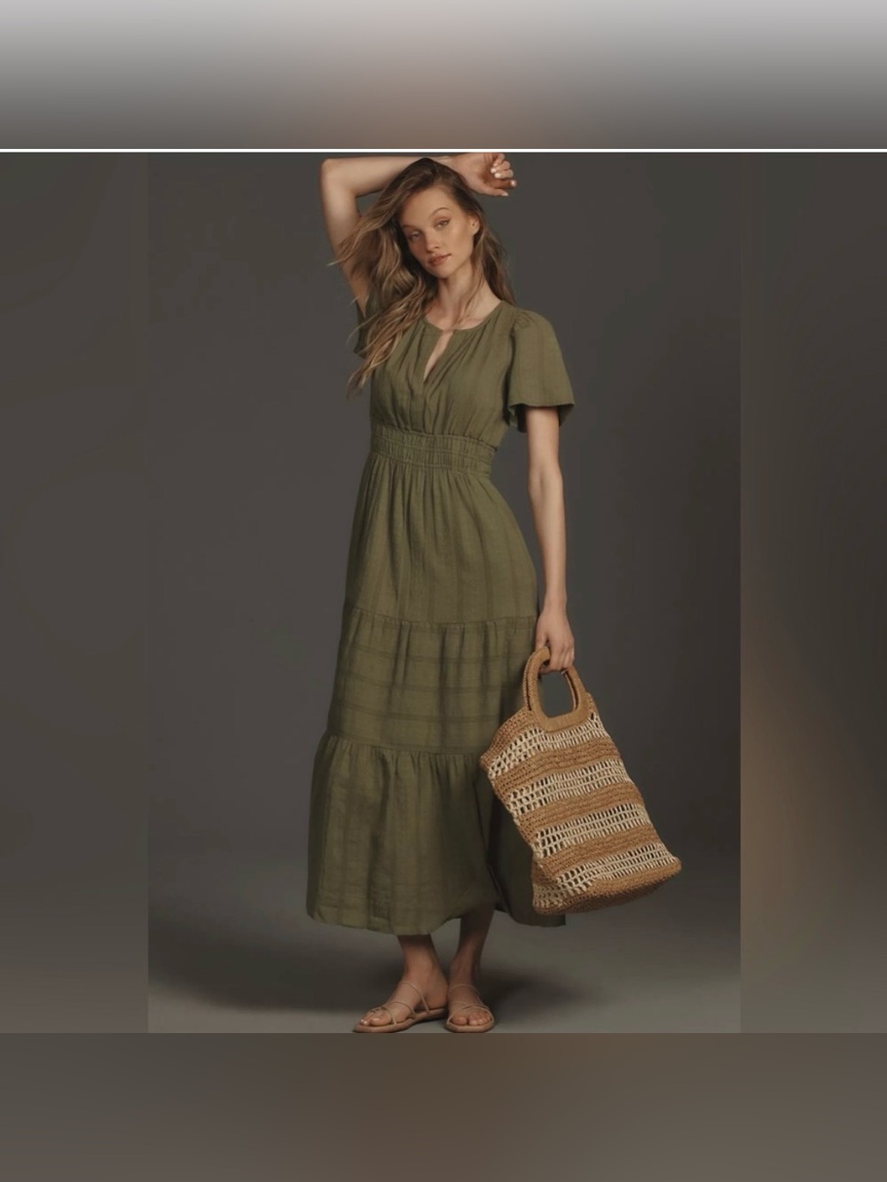 Anthropologie Somerset Maxi Dress Green size 1X Women’s